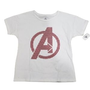Disney Girls shirt Size Large Avengers Marvel logo sparkle design